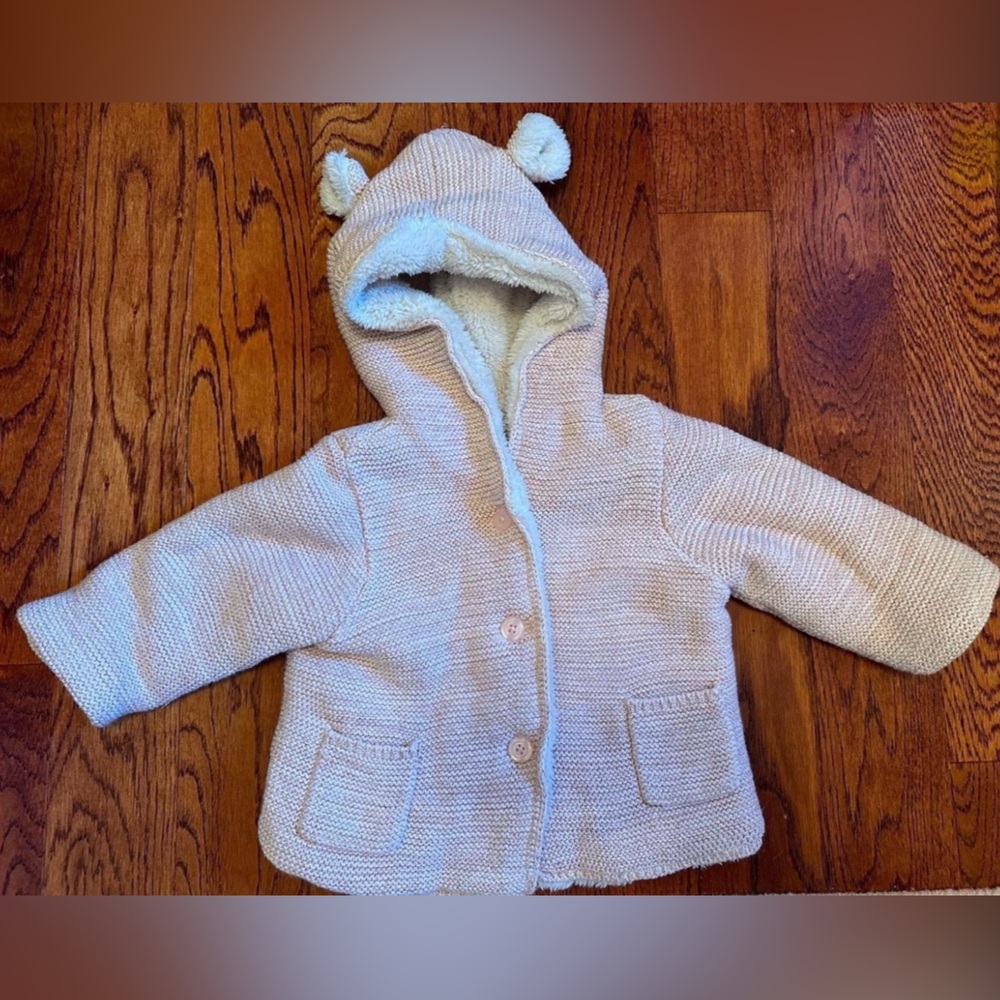 Baby Gap Cozy Cream Knit Hooded Jacket